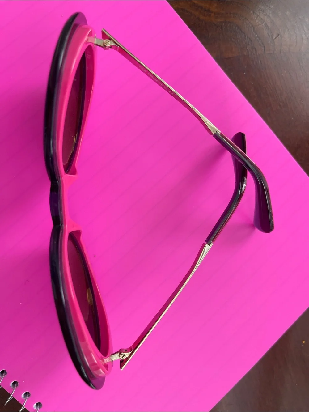 Emilio Pucci Pink Round Sunglasses with Purple Lenses